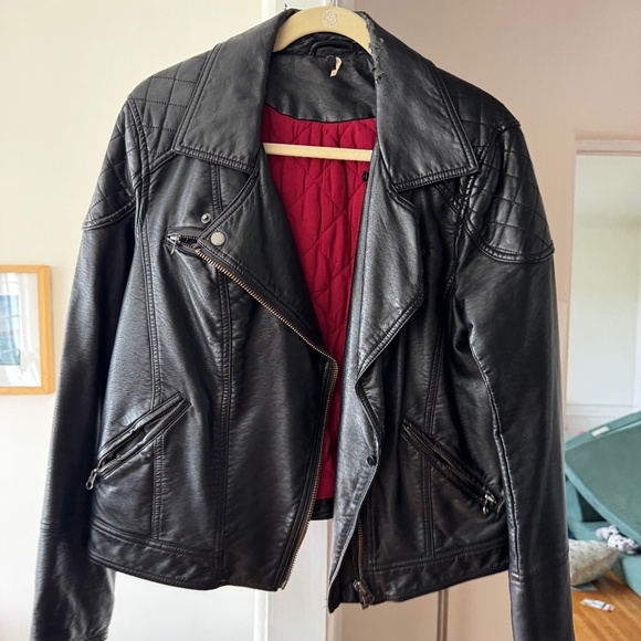 Free People Vegan Leather Jacket - Picture 1 of 3